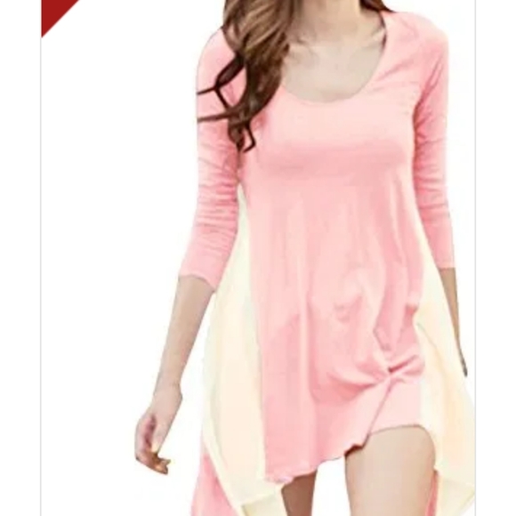 Allegra K Women Scoop Neck Tunic Mesh Shirt - Picture 2 of 7